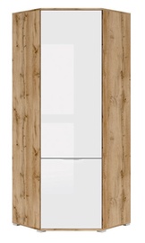 Skapis Black Red White Zele Wotan Oak/White Gloss, 78x78x195 cm