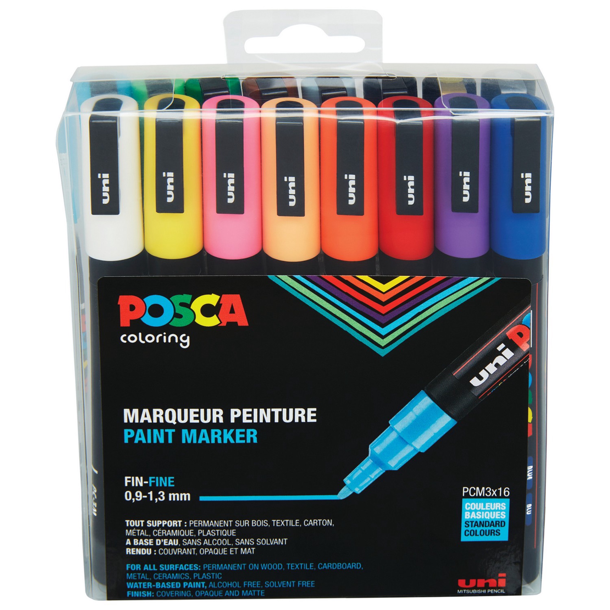 Flomāsteri Posca Paint Markers, vienpusējs, 16 gab. Ksenukai.lv