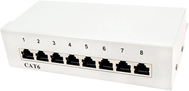 Lülitusseade LogiLink Patch Panel Desktop CAT6 8-port Shielded White