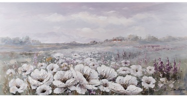 Home4you Oil Painting 70x140cm Flower Fields