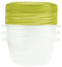 Curver Food Container Set 3PCS Round 0.5L Take Away Twist Green