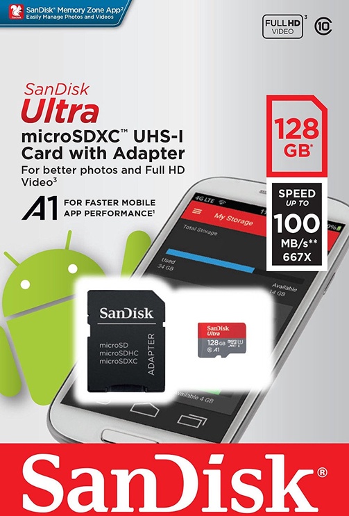 Atminties kortelė SanDisk, 128 GB