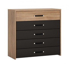 MN Monaco MOAK03 Chest Of Drawers Oak/Black