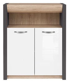 Black Red White Chest of Drawers Executive Gray/San Remo Oak/White