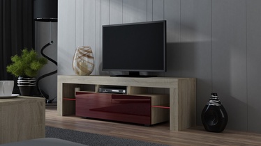 TV-laud Pro Meble Milano 160 With Light Sonoma Oak/Red, 1600x350x450 mm