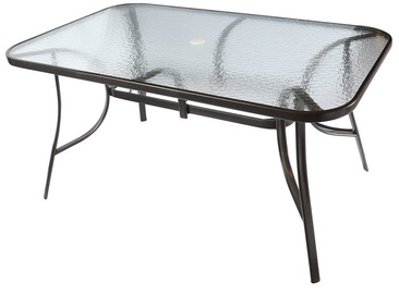 Besk Table With Glass Top 150x90cm Dark Brown