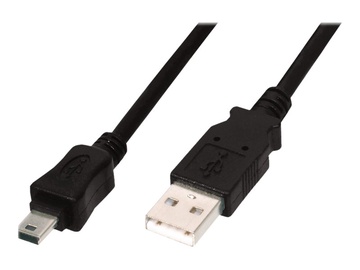 Kabelis Assmann USB 2.0 to USB-mini USB Type A Male (vyriška), Mini USB Male (vyriška), 3 m