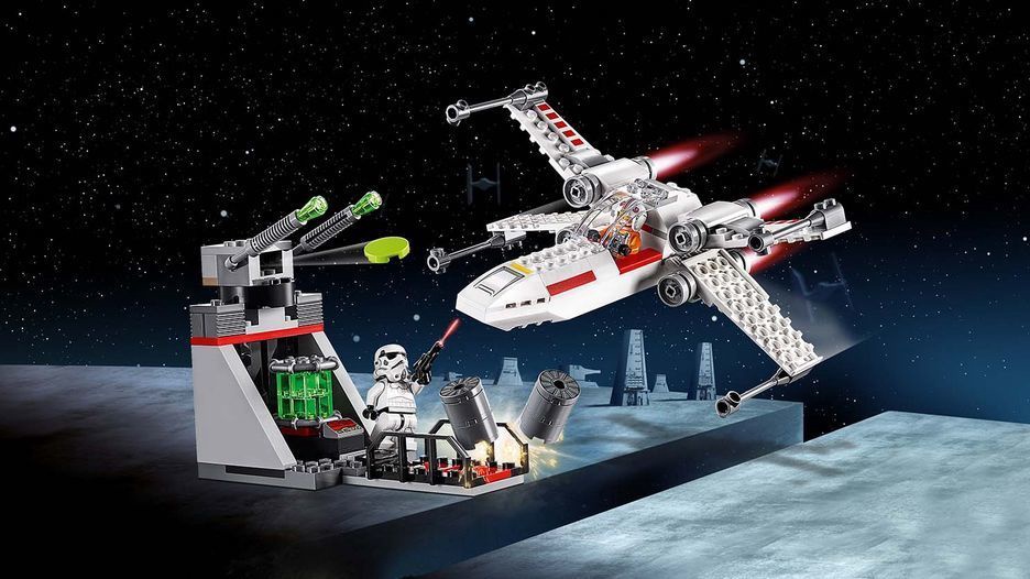 lego star wars x wing trench run