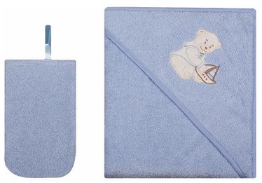 Womar Double Bath Cover With Wascloth 80x80cm Light Blue