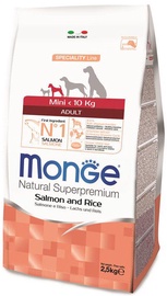 Sausā suņu barība Monge Mini Adult, rīsi/lasis, 2.5 kg