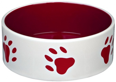 Trixie Ceramic Bowl With Paw Prints 300ml