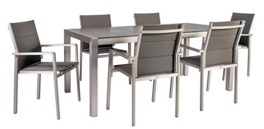 Home4you Cedric Table And 6 Chair Set Grey