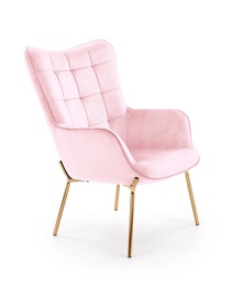 Atzveltnes krēsls Castel 2, zelta/rozā, 71 cm x 79 cm x 97 cm