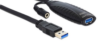 Провод Delock USB 3.0 female, USB 3.0 male, 10 м, черный