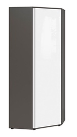 Black Red White Graphic Hallway Wardrobe 78x191x78cm Gre/White Mirror Shine