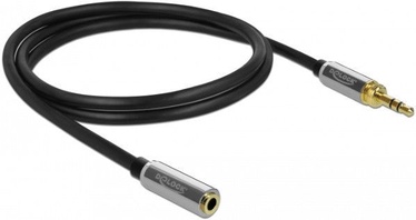 Juhe Delock Stereo Cable 3.5mm Male To Female Black 1m + 6.35mm Adapter