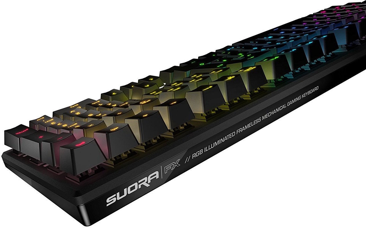 roccat suora fx rgb illuminated frameless mechanical gaming keyboard