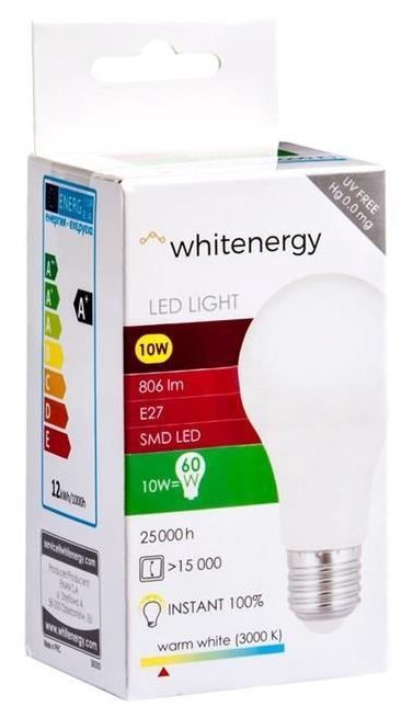 Lemputė Whitenergy LED, E27, 10 W, 806 lm