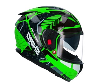 Mootorratta kiiver Shiro Potenza, S, must/roheline