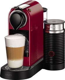Капсульная кофемашина Krups CitiZ & Milk XN7605, черный/красный