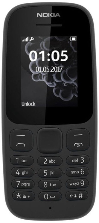 Mobilusis telefonas Nokia 105 2017, juodas, 4MB/4MB