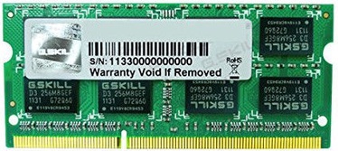 Оперативная память (RAM) G.SKILL F3-8500CL7S-4GBSQ DDR3 (SO-DIMM) 4 GB CL7 1066 MHz