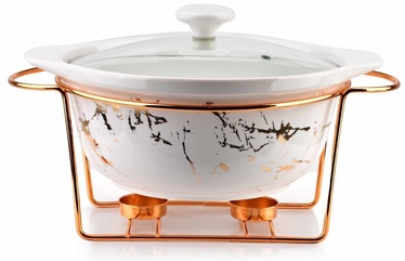 Mondex Elegant Kitchen Round Dish With Heater White 2.4l