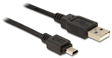 Laidas Delock Mini USB male, USB 2.0 A male, 0.7 m, juoda