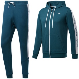 Reebok Mens TE Linear Logo French Terry Tracksuit FP8157 Turquoise M
