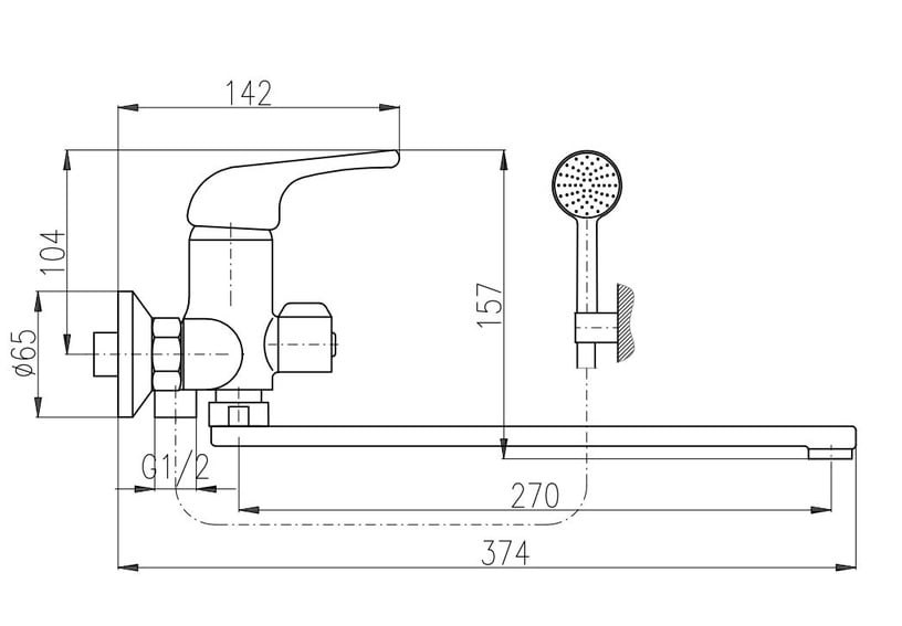 Смеситель для ванной Domoletti Selenga DSA353.5/1, хромовый