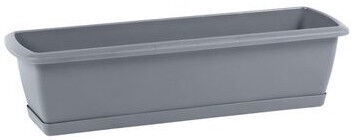 Prosperplast Balcony Flower Box With Plate Grey 60cm