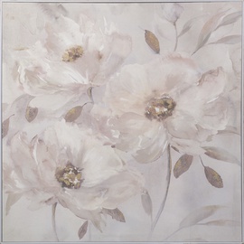 Home4you Oil Painting w/ Frame 80x80cm Flowers
