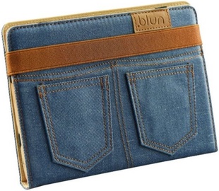 Blun Universal Jeans Book Case with Stand 7'' Blue