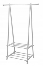 GoodHome Coat Rack With Two Shelves White