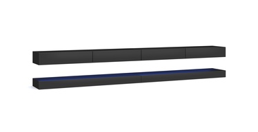 TV galds Vivaldi Meble Fly Double, melna, 2800x340x450 mm