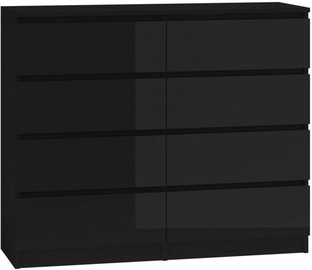 Top E Shop Malwa M8 Chest of 8 Drawers 120cm Gloss Black