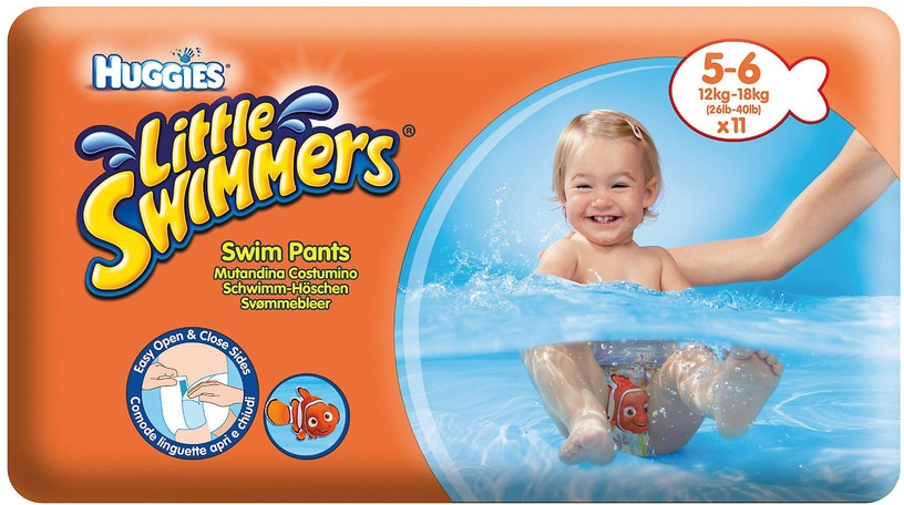 Sauskelnės Huggies Little Swimmers, 5 - 6 dydis, 18 kg, 11 vnt.