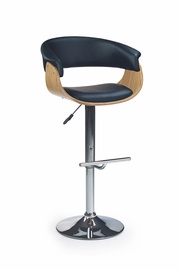 Bāra krēsls H-45 V-CH-H/45-J.DĄB-CZARNY, melna/ozola, 59 cm x 46 cm x 90 - 112 cm