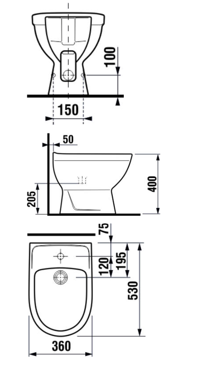 Биде Jika Lyra Plus 32381, 360 мм x 530 мм x 400 мм, белый