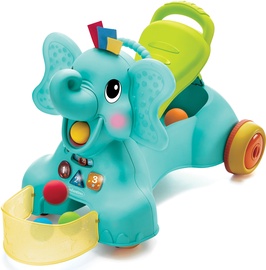 Bērnu rotaļu mašīnīte Infantino 3-in-1 Sit Walk & Ride Elephant, zila/dzeltena/zaļa