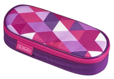 Herlitz Pencil Pouch Oval Pink Cubes