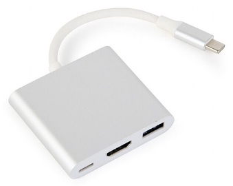 Gembird A-CM-HDMIF-02-SV USB Type-C Multi-Adapter Silver