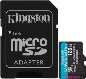 Atmiņas karte Kingston Canvas Go! Plus 128GB microSDXC UHS-I Class10 w/Adapter