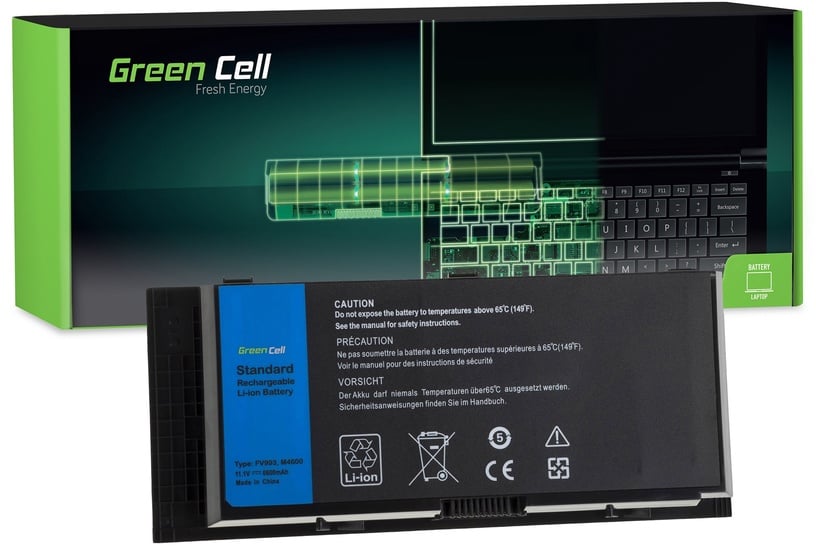 Sülearvutiaku Green Cell DE74, 6.6 Ah, Li-Ion