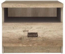 Naktinis staliukas Black Red White Nightstand Malcolm Canyon Oak