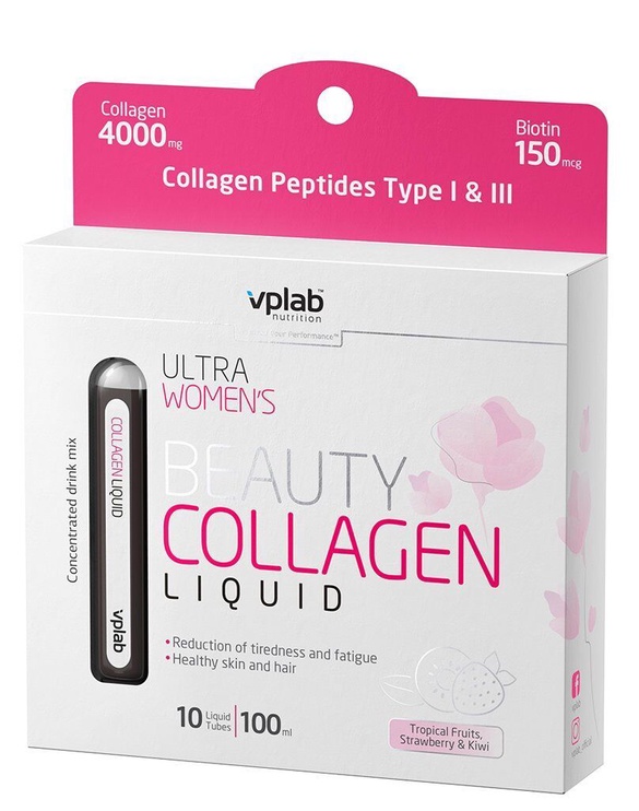 Pārtikas piedeva VPLab Ultra Women’s Beauty Liquid Collagen, 0.1 l x 10