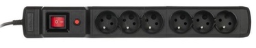 ActiveJet Surge Protector 6 Outlet Black 4.5m