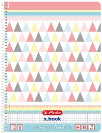 Herlitz Spiral Notepad A4/80p Pastels/50009916