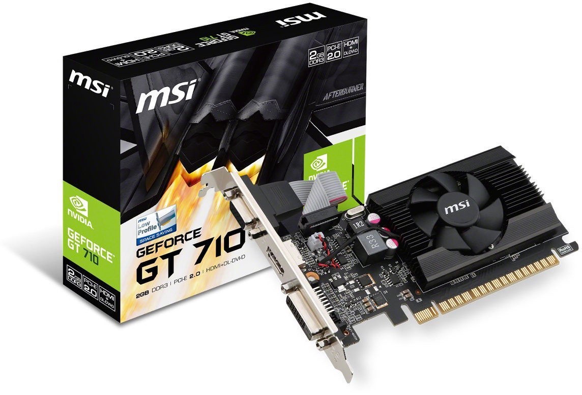 Видеокарта MSI GeForce GT 710 PCIE 2GD3 LP, 2 ГБ, GDDR3 - K-rauta