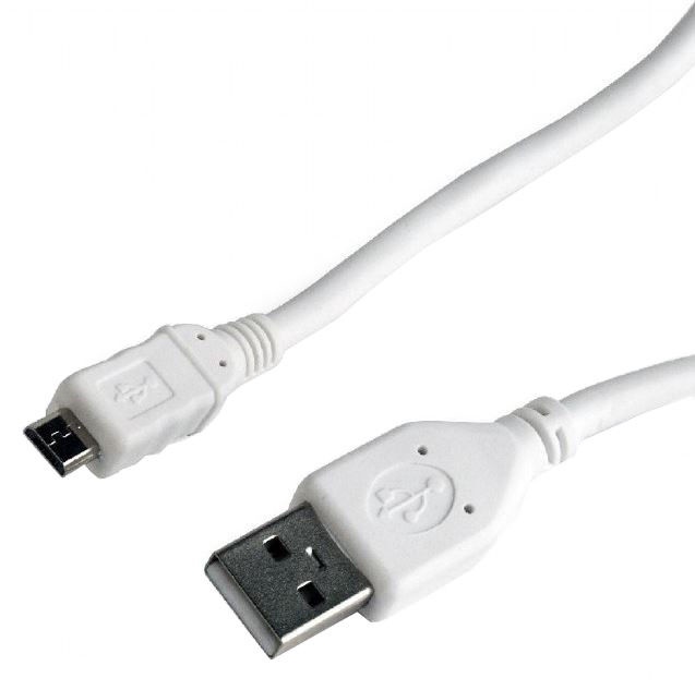 Laidas Gembird, Micro USB/USB 2.0 Type A, balta